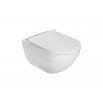 Becken WC abgehängt Roca Gap 35,5x54 cm Rimless Round - weiß