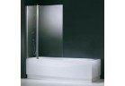 Parawan nawannowy Novellini Aurora 3 mit festem Element - 98x150 cm, weißes Profil, transparentes Glas