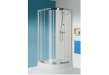 Duschkabine mit eckeinstieg Sanplast KP4/TX5b+BPza halbrund wraz mit Duschwanne, H2030 mm, transparentes Glas, silbernes Profil glänzend- sanitbuy.pl