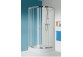 Duschkabine mit eckeinstieg Sanplast KP4/TX5b+BPza halbrund wraz mit Duschwanne, H2030 mm, transparentes Glas, silbernes Profil glänzend- sanitbuy.pl