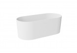 Badewanne freistehend Besco Lova Mattt 160x74cm, klik-klak weiß czyszczony od góry - weiß matt