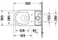 Becken Toiletten- hängend Compact Duravit Rimless DuraStyle - weiß mit Schicht WonderGliss