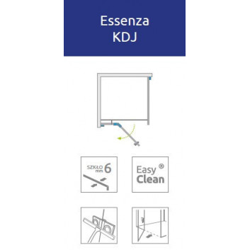 Seitenwand S1 70 Radaway Essenza New Black KDJ 66.7-68.2-200cm, profil schwarz, Glas transparent
