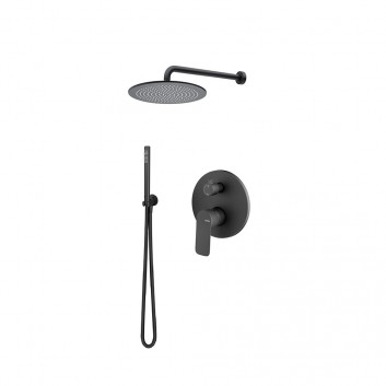 Dusch-set Vema Slate, Unterputz, 2 wyjścia wody, Kopfbrause 20cm, Chrom