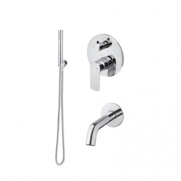 Dusch-set Vema Timea, Unterputz, 2 wyjścia wody, mit Auslauf 17cm, Chrom