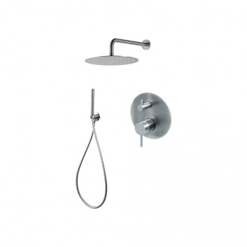 Dusch-set Vema Tiber Steel, Unterputz, 2 wyjścia wody, Kopfbrause 25cm, rostfreier Stahl inox