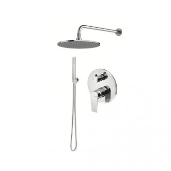 Dusch-set Vema Tiber Steel, Unterputz, 2 wyjścia wody, Kopfbrause 25cm, rostfreier Stahl inox