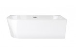 Badewanne zur Wandmontage freistehend Corsan Mono 150cm z szeroką krawędzią i wykończeniem schwarz - weiß