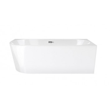 Badewanne zur Wandmontage freistehend Corsan Mono 150cm z szeroką krawędzią i wykończeniem schwarz - weiß