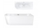 Badewanne zur Wandmontage freistehend Corsan Mono 150cm z szeroką krawędzią i wykończeniem schwarz - weiß