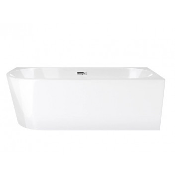 Eck-badewanne freistehend Corsan Intero 150 x 74,5 cm weiß, montaż prawostronny, korek klik-klak Chrom