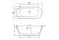 PYTAJ O RABAT ! Badewanne freistehend oval Besco Otylia 160x77cm Retro + Füße złote