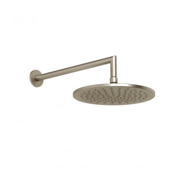 Kopfbrause Gessi Anello, rund, 250mm, regulowana, mit Arm ściennym 358mm - Copper Brushed PVD