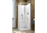 Kabine czterościenna Sanplast Basic Complete, 90 cm komplett, Glas transparent, weißes Profil