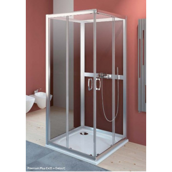 Kabine czterościenna Radaway Premium Plus 2S, 90x90 cm, Glas transparent/grafit