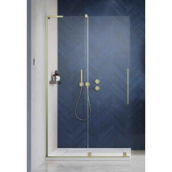 Duschkabine Radaway Furo-SL Brushed Gold Walk-in 1200x2000 mm, rechte Version - Glas transparent, profil golden szczotkowany