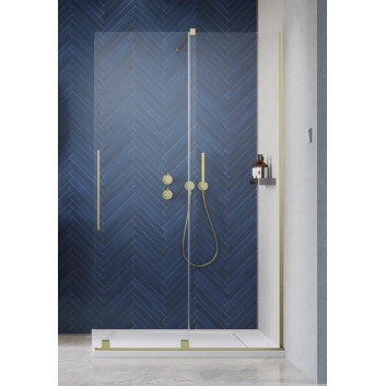 Duschkabine Radaway Furo-SL Brushed Gold Walk-in 1200x2000 mm, rechte Version - Glas transparent, profil golden szczotkowany