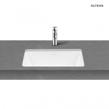 Aufsatzwaschtisch Oltens Hamnes, 60x42,5cm, oval, ohne Überlauf, powłoka SmartClean, weiß