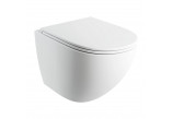 Bezkołnierzowa Becken Toiletten- hängend OMNIRES OTTAWA COMFORT mit WC-Sitz mit Softclosing, 54 x 37 cm - weiß matt