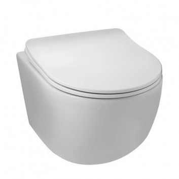 Becken abgehängt WC Balneo Luna Tornado 36,5x48,5 cm, weiß bez kołnierza mit WC-Sitz mit Softclosing z duroplastu