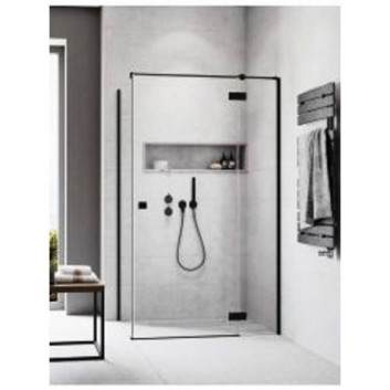 Seitenwand S1 70 Radaway Essenza New Black KDJ 66.7-68.2-200cm, profil schwarz, Glas transparent