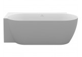 Badewanne freistehend Ravak Freedom Corner II Tec 175x86 cm, wariant lewy - Smoke Grey-weiß, osłona odpływu weiß