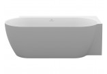 Badewanne freistehend Ravak Freedom Corner II Tec 175x86 cm, wariant lewy - Smoke Grey-weiß, osłona odpływu weiß