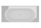 Badewanne freistehend Ravak Freedom Corner II Tec 175x86 cm, wariant lewy - Smoke Grey-weiß, osłona odpływu weiß