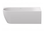 Badewanne freistehend Ravak Freedom Corner II Tec 175x86 cm, wariant prawy - Smoke Grey-weiß, osłona odpływu weiß