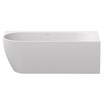 Badewanne freistehend Ravak Freedom Corner II Tec 175x86 cm, wariant prawy - Smoke Grey-weiß, osłona odpływu weiß