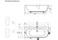 Badewanne freistehend Ravak Freedom Corner II Tec 175x86 cm, wariant prawy - Smoke Grey-weiß, osłona odpływu weiß