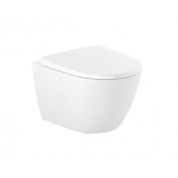 ROCA Becken WC abgehängt Rimless Compacto mit WC-Sitz mit Softclosing (Set)
