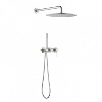 Dusch-set Blue Water Boston Unterputz mit Kopfbrause okrągłą 25 cm und Dusche - nikiel