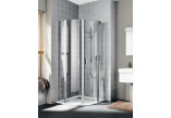 Pendeltür Kermi Filia XP 1-Schwing- mit Festfeld, otwierane w prawo, szer. 90 cm, wys. 200 cm, silbernes Profil, Glas transparent z KermiClean
