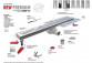 Ablaufrinne, pełny Set, Wiper New Premium, 600mm, wzór Ponente, Finish szlif