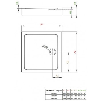 Acryl-duschwanne Radaway Doros C quadratisch 80x80 cm- sanitbuy.pl
