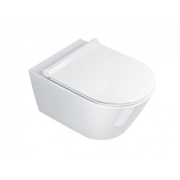 Becken Catalano Sfera NF hängend, 35x50 cm, bezrantowa, weiß + WC-Sitz mit Softclosing slim + mocowania