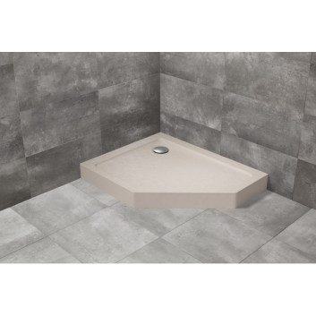 Duschwanne fünfeck lewy mit Verkleidung Radaway Doros PT E Compact 100x80cm weiß