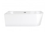 Badewanne freistehend Eck- Corsan Intero Slim (zwężona do krawędzi Badewannen-) 150 x 75 cm, montaż lewostronny, korek klik-klak Chrom