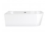 Eck-badewanne freistehend Corsan Intero 150 x 74,5 cm weiß, montaż prawostronny, korek klik-klak Chrom