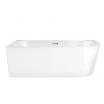 Eck-badewanne freistehend Corsan Intero 150 x 74,5 cm weiß, montaż prawostronny, korek klik-klak Chrom