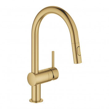 Küchenarmatur mit herausziehbarem Auslauf GROHE Minta 1/2", Einhebel- - brushed warm sunset