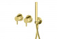 Wannenarmatur mit 3 anschlüssen Kohlman Axel, stehend, Auslauf 190mm, 2 wyjścia wody, Dusch-Set, golden Glanz