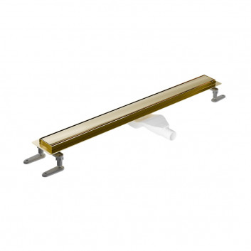 Ablaufrinne Excellent Stilio, 80 cm mit Flansch Rost do wypełnienia płytką - golden