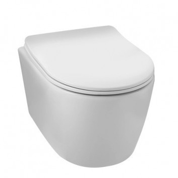 Becken abgehängt WC Balneo Luna Tornado 36,5x48,5 cm, weiß bez kołnierza mit WC-Sitz mit Softclosing z duroplastu