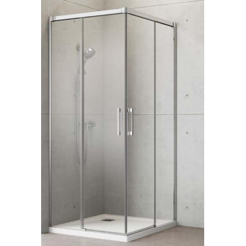 Tür Schiebe- Radaway Idea Black 80 Teil links Kabine 78-79.5x200.5cm, Glas transparent, profil schwarz- sanitbuy.pl