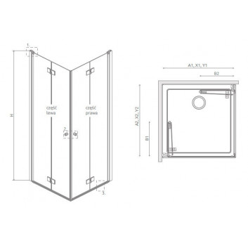 Duschkabine Radaway Modo X I 120, przejrzysta, 1180x2000mm