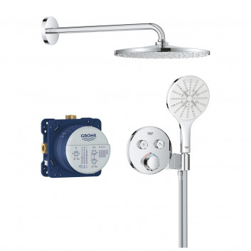 Dusch-set Grohe Precision Thermostat mit Kopfbrause Vitalio Rain Mono 310 - Chrom