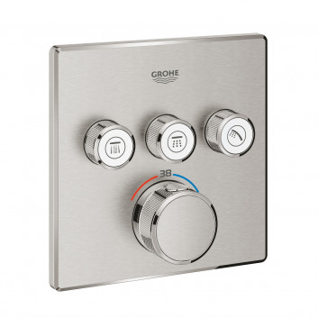 Unterputzarmatur Grohe Grohtherm SmartControl thermostatisch 3-Empfänger wody Farbe rostfreier Stahl
