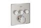 Unterputzarmatur Grohe Grohtherm SmartControl thermostatisch 3-Empfänger wody Farbe rostfreier Stahl